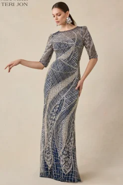 Art Deco Beaded Tulle Gown