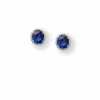Blue Oval and Crystal Halo Earrings