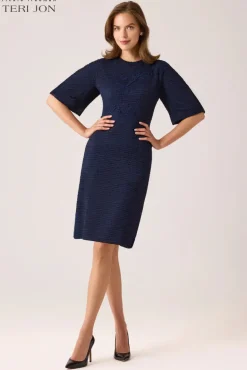 Boucle Balloon Sleeve Dress