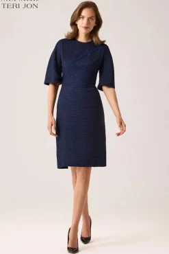 Boucle Balloon Sleeve Dress