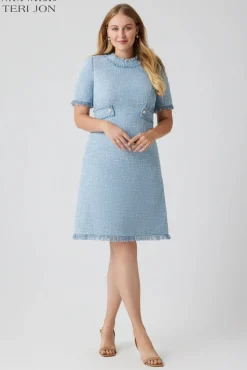 Boucle Tweed Short Sleeve Day Time Dress