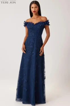 Butterfly Applique 3D Lace And Tulle Gown