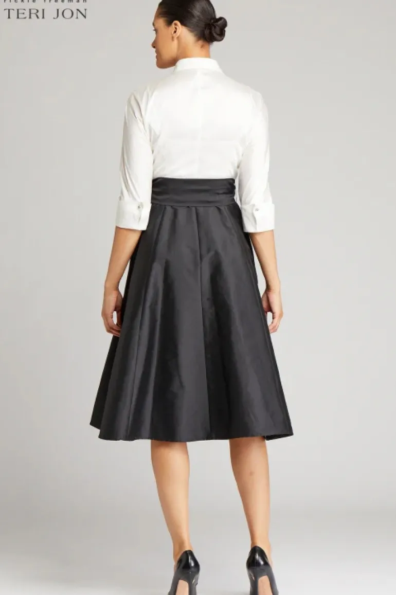 Color Block Taffeta Shirtdress