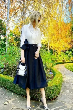 Color Block Taffeta Shirtdress