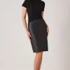 Crepe And Leather Stretch Cocktail Dress