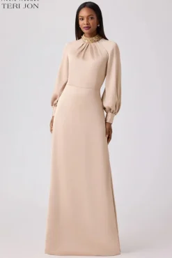 Crepe Back Satin A-line Evening Gown