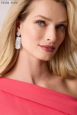 Crystal Cluster Drop Earrings