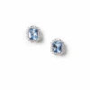 Cushion-Cut Stone and Crystal Earrings