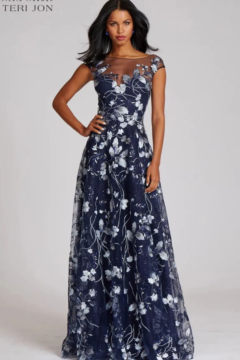 Embroidered Lace Illusion Gown