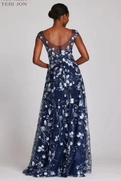 Embroidered Lace Illusion Gown