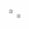 Emerald Cut Crystal Stud Earrings