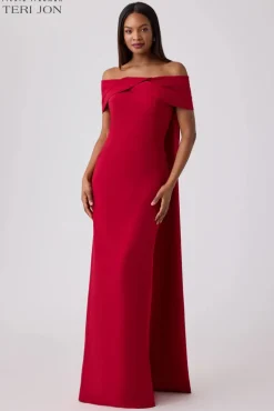 Formal Crepe Train Evening Gown