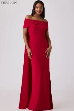 Formal Crepe Train Evening Gown