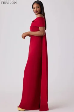Formal Crepe Train Evening Gown