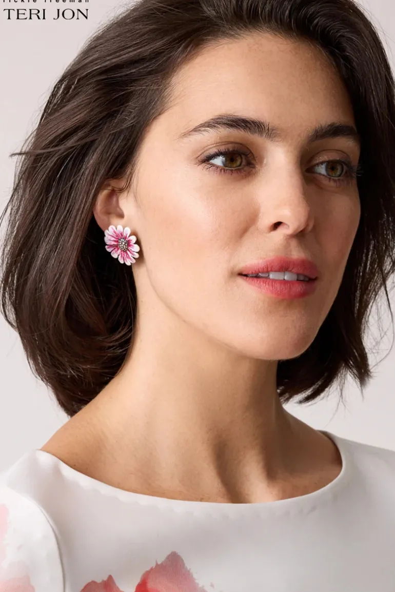 Hand Painted Flower Earrings