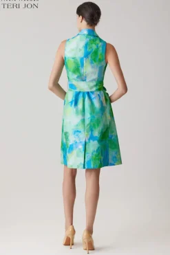 Jacquard Leaf Shirt Dress