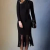 Knitted Merino Wool Dress With Car Wash Fringe
