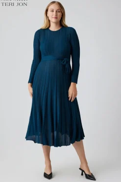 Knitted Pintuck Midi Dress
