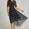 Lace Short Sleeve High Low Dress