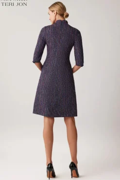 Metallic Tweed Beaded Dress