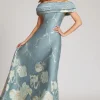 Off The Shoulder Floral Border Gown