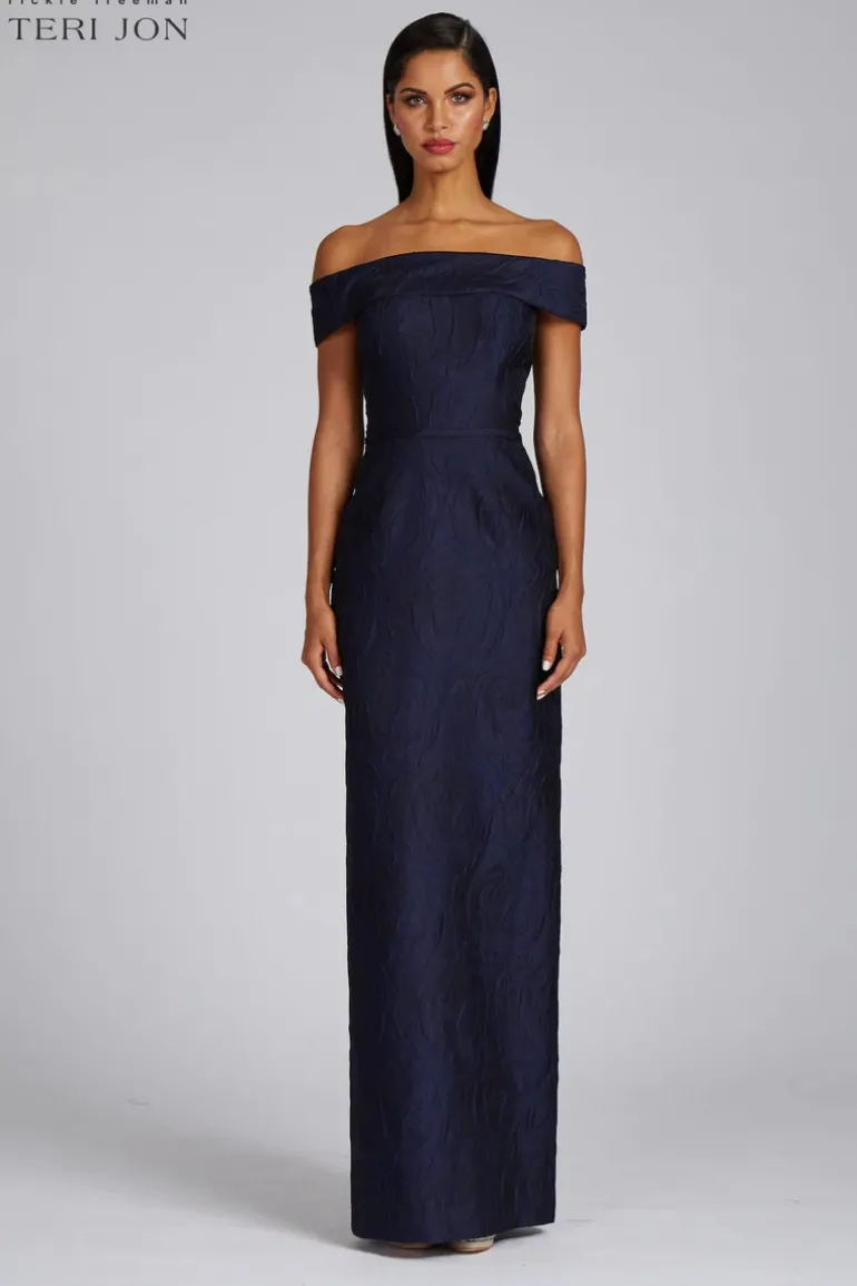 Off The Shoulder Jacquard Gown