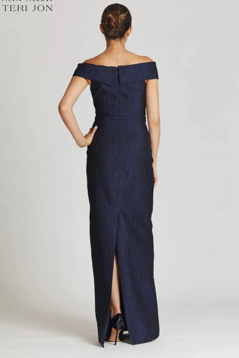Off The Shoulder Jacquard Gown