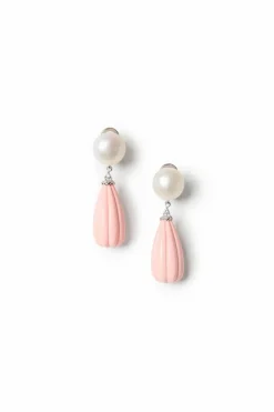 Oval Pearl Colored Earrings