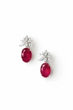 Oval Ruby Earrings