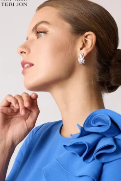 Pear and Marquise Cluster Earrings