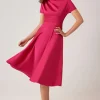 Pebble Satin Asymmetrical Skirt Dress