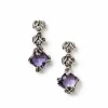 Pendant Earrings with Amethyst Crystal