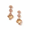 Rose Gold-Plated Drop Earrings with Topaz Crystal