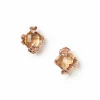 Rose Gold-Plated Stud Earrings with Topaz Crystal