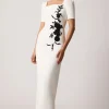 Scallop Stretch Crepe Gown