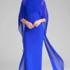 Scuba Gown with Chiffon Cape