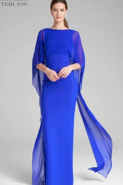 Scuba Gown with Chiffon Cape