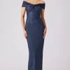 Shimmer Jacquard Twist Gown