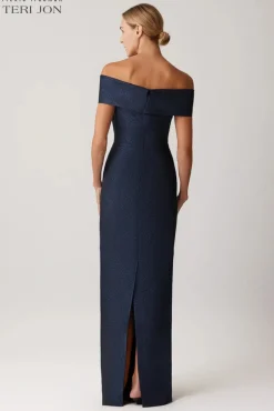 Shimmer Jacquard Twist Gown