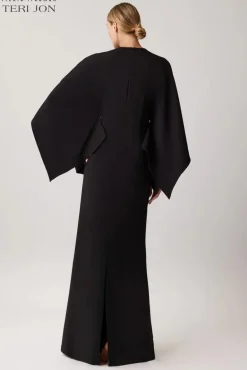 Stretch Crepe Kimono Day To Evening Gown