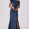 Swirl Jacquard Ruffle Gown