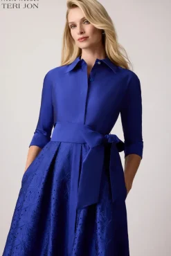 Taffeta Eyelet Shirt Waist Gown
