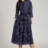 Taffeta Floral Eyelet Shirt Dress