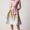 Taffeta Floral Jacquard Shirt Dress