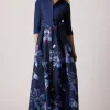 Taffeta Textured Floral Organza Gown