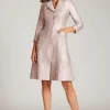 Tonal Metallic Pattern Coat Dress