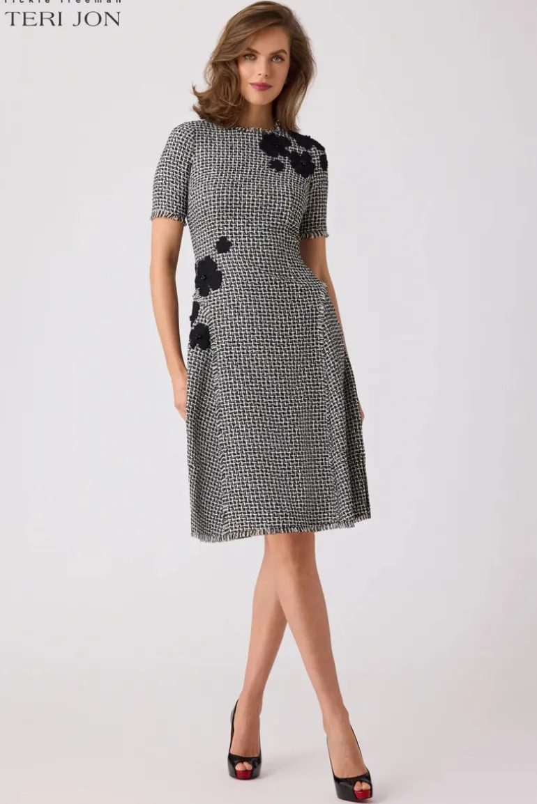 Tweed Appliqued Daytime Dress