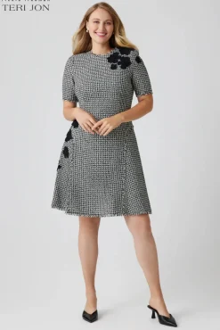 Tweed Appliqued Daytime Dress