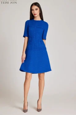 Tweed Geometric Stripe Dress