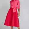Two Tone Taffeta Shirt Dress